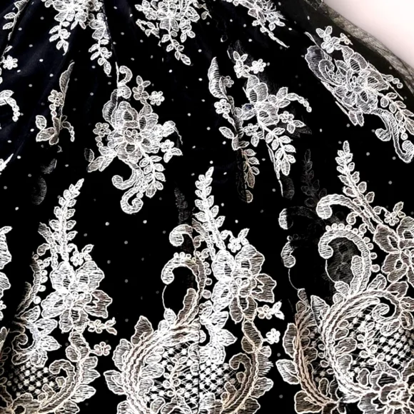 Eliza J Party Dress Overlay Embroidery Bling Wedding Guest Romance Fairy sz 6 - Picture 8 of 14